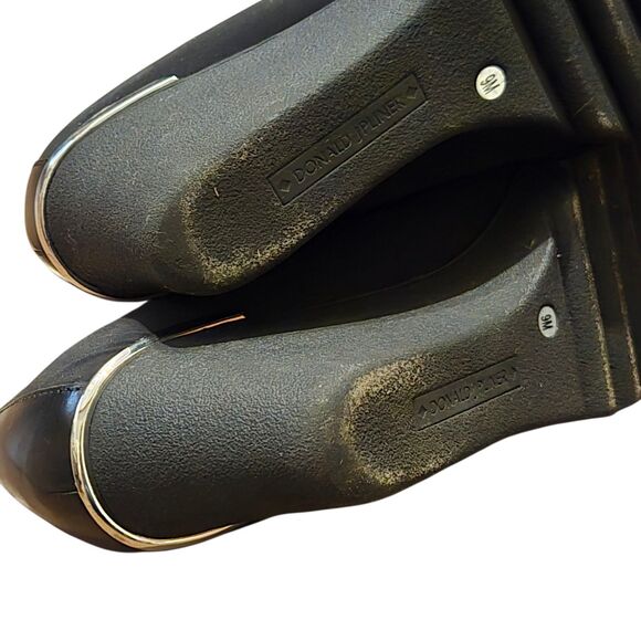 Donald Pliner Maddy Wedges 9M Block Heel Crepe Elastic Baby Calf Stretchy - Picture 8 of 10